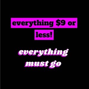 everything $9 or less. closet clean out. bundle for an offer